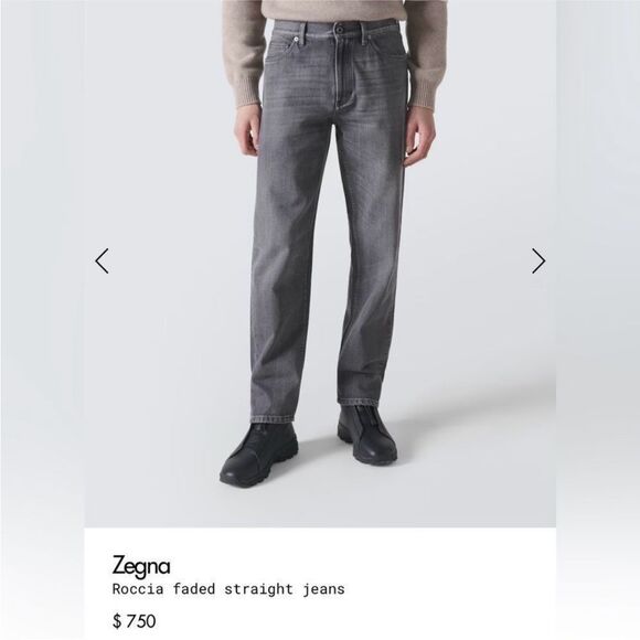 Zegna Men's Gray Jeans, size 34 - Picture 2 of 14